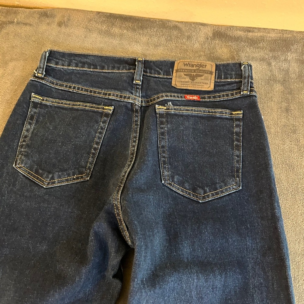 Wrangler Five Star Heritage Jeans Mens 30x32 Dark Wash Blue Regular Stretch NWT - Picture 4 of 13